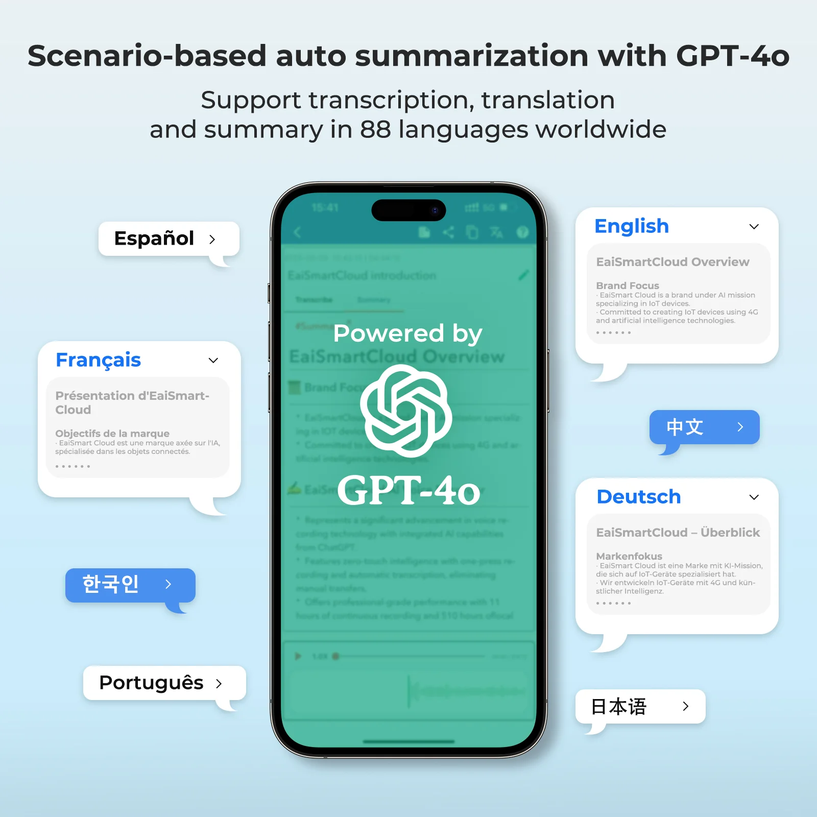 4G AI Voice Recorder with App Control, GPT-4.1 Transcription, 88 Languages - Image 4