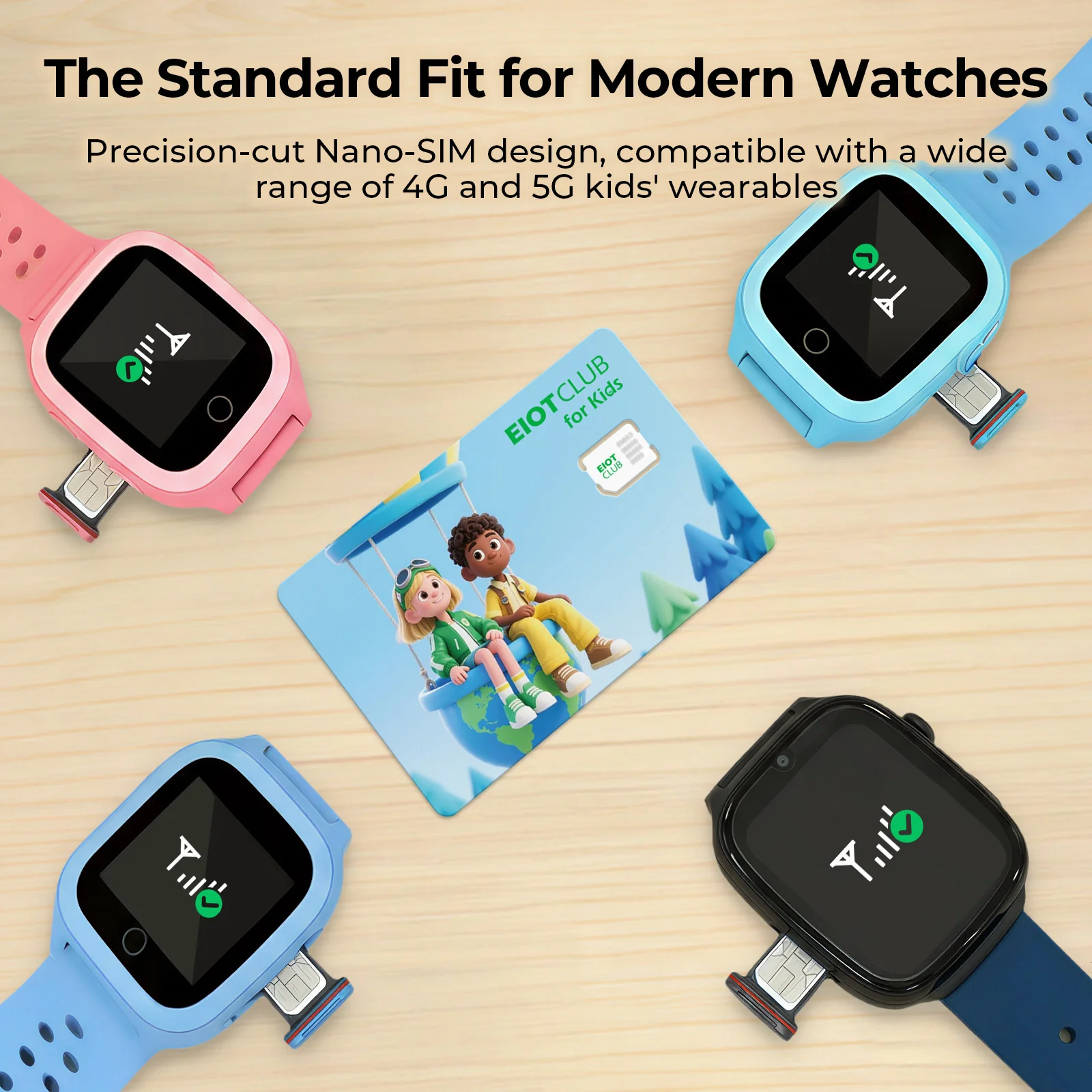 EIOTCLUB Kids' Smartwatch Prepaid Data SIM Card : Triple-Network Coverage | 100% Spam-Free | Zero-Config Setup - Image 4