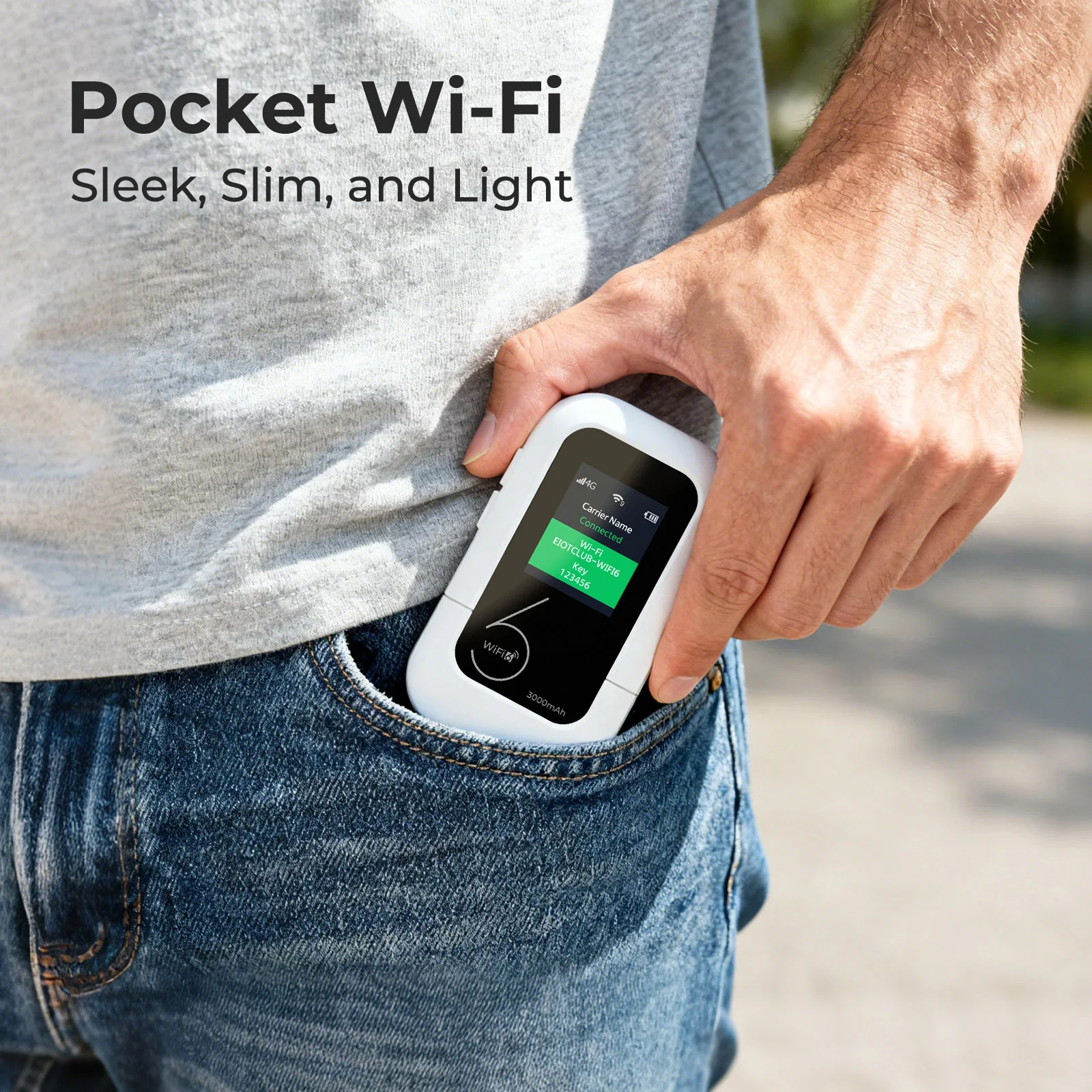 EIOTCLUB 4G LTE Portable WiFi Hotspot M47, Mobile Internet No Contract | Pay-as-You-Go, 1GB 1Day Trial Data, 10 Device Connections, 3000mAh Battery, Pocket WiFi for Travel, Home, Car, RV, Camping(US Only) - Image 9