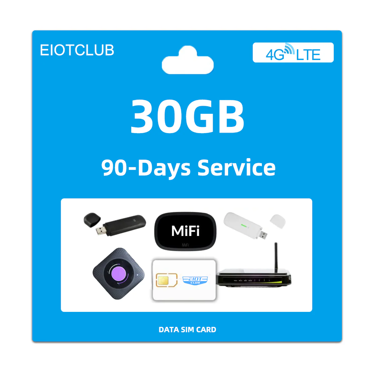 Eiotclub Prepaid Date T-mobile Network Sim Card 4G Router Mini Hotspot(30GB, 90Days)